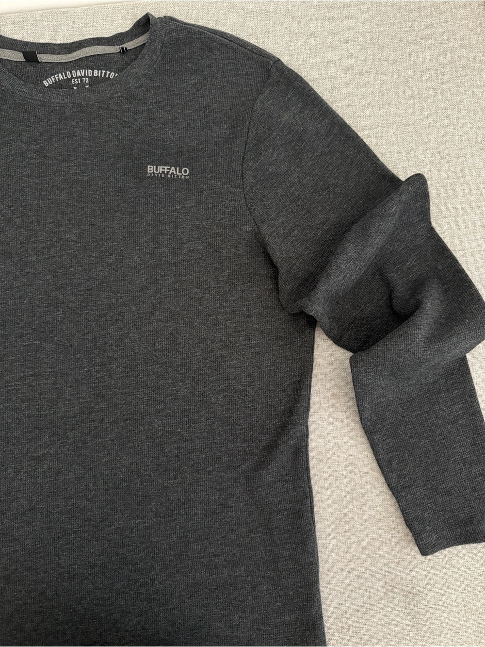 Buffalo David Bitton Dark Charcoal Crewneck thermal